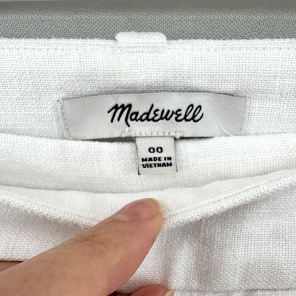 Madewell Harlow Wide-Leg Pant in 100% Linen Size 00 in Eyelet White - Picture 9 of 16